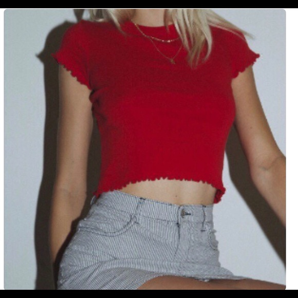 Brandy Melville Tops - J Galt Lettuce Trim Tee